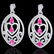 7 CTW Sapphire Pink & Micro Pave Diamond Heart Earring