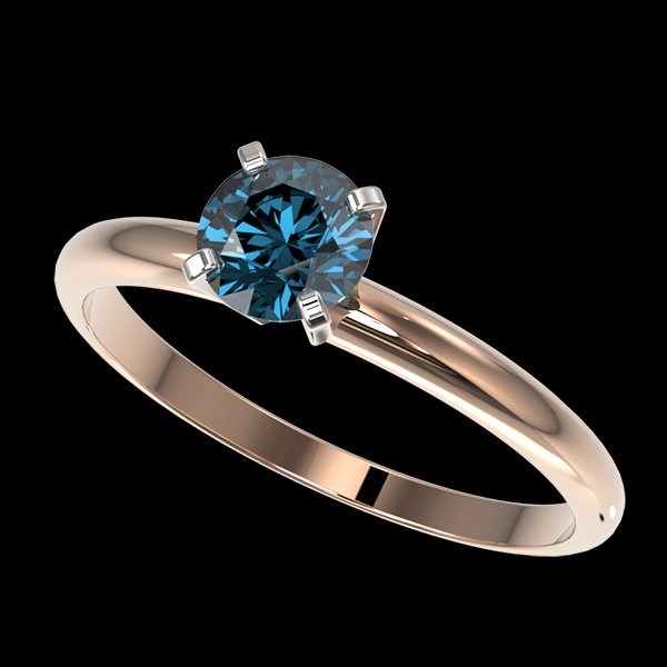 .77 CTW Intense Blue Diamond Solitaire Engagment Ring: 36392-REF#-69M5H -- -- .77 CTW Certified Intense Blue Si Diamond Solitaire Engagment Ring Gold -- -- GEMMARI Designer Brand Luxury Jewelry, made in the USA -- GEMMARI Retail Price: $4,200 -- Perfect f