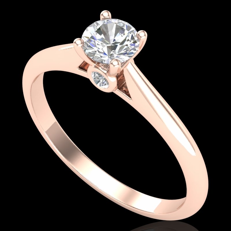 0.4 CTW Diamond Bridal Solitaire Art Deco Ring 18K Gold: 37278-REF#-70A9N -- -- 0.4 CTW Diamond Bridal Solitaire Art Deco Ring 18K Gold -- -- GEMMARI Designer Brand Luxury Jewelry, made in the USA -- GEMMARI Retail Price: $3,900 -- Perfect factory sizing, M