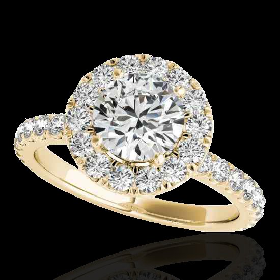 1.75 CTW Diamond Bridal Solitaire Halo Ring Gold: 33438-REF#-178K2Y -- -- 1.75 CTW G-Si Certified Diamond Bridal Solitaire Halo Ring Gold -- -- GEMMARI Designer Brand Luxury Jewelry, made in the USA -- GEMMARI Retail Price: $10,800 -- Perfect factory