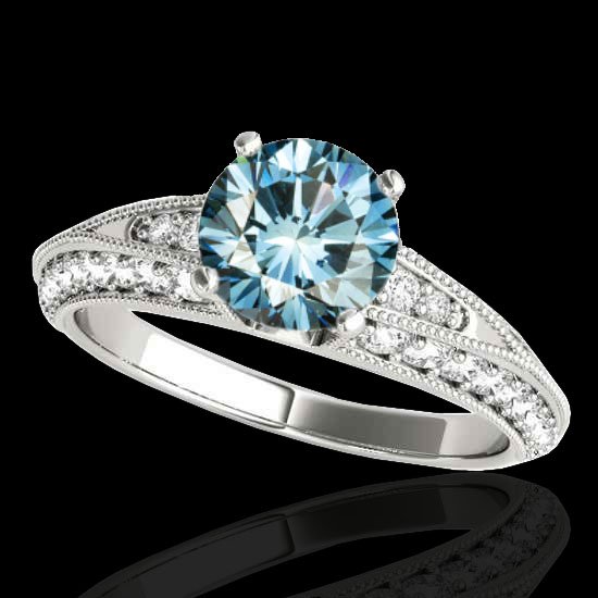 1.58 CTW SI Certified Blue Diamond Solitaire Antique: 34626-REF-172K7W ---- 1.58 CTW Si Certified Blue Diamond Solitaire Antique Ring Gold Manufacturer's Suggested Retail Price: $8550.00 GEMMARI Designer Brand Luxury Jewelry, made in the USA GEMMARI Reta