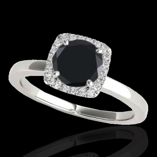 1.15 CTW Certified Vs Black Diamond Bridal Solitaire: 33403-REF-43F6X ---- 1.15 CTW Certified Vs Black Diamond Bridal Solitaire Halo Ring Gold Manufacturer's Suggested Retail Price: $2150.00 GEMMARI Designer Brand Luxury Jewelry, made in the USA GEMMARI 