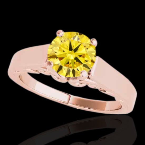 1 CTW Certified Si Fancy Intense Yellow Diamond: 35145-REF-144M5R ---- 1 CTW Certified Si Fancy Intense Yellow Diamond Solitaire Bridal Ring Gold Manufacturer's Suggested Retail Price: $7150.00 GEMMARI Designer Brand Luxury Jewelry, made in the USA 