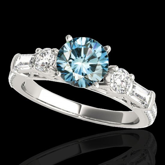 2.5 CTW Si Certified Fancy Blue Diamond Pave Solitaire: 35485-REF-327W3M ---- 2.5 CTW Si Certified Fancy Blue Diamond Pave Solitaire Ring Gold Manufacturer's Suggested Retail Price: $16200.00 GEMMARI Designer Brand Luxury Jewelry, made in the USA GEMMARI R