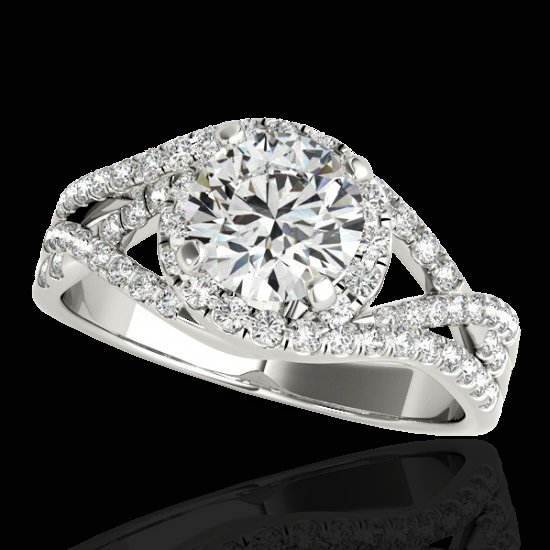 2 CTW G-Si Certified Diamond Bridal Solitaire Halo Ring: 33839-REF-345V5F ---- 2 CTW G-Si Certified Diamond Bridal Solitaire Halo Ring Two Tone Gold Manufacturer's Suggested Retail Price: $17100.00 GEMMARI Designer Brand Luxury Jewelry, made in the USA GEMM