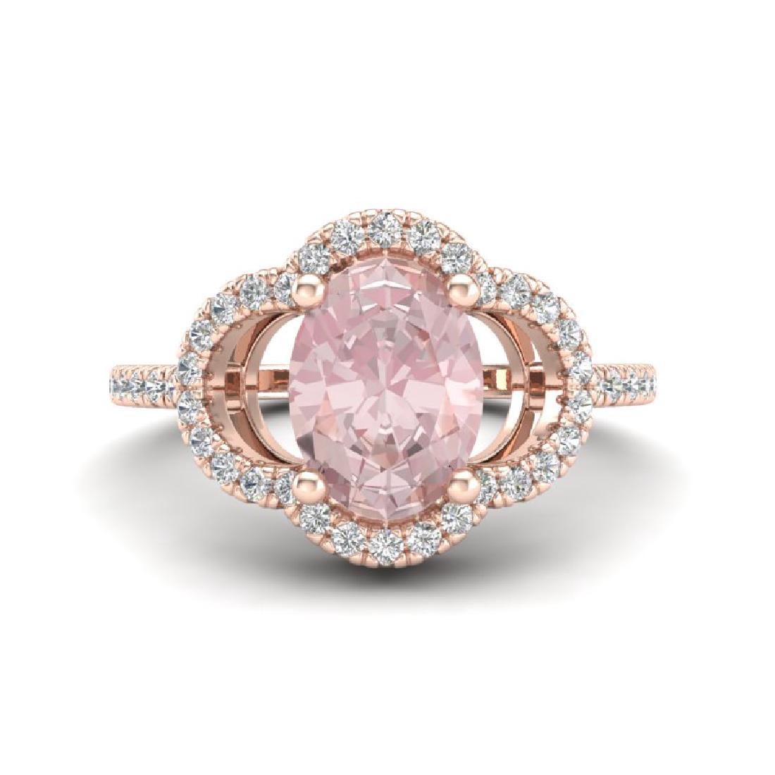1.75 CTW Morganite & Micro Pave VS/SI Diamond Certified: 20986-REF-47W6M ---- 1.75 CTW Morganite & Micro Pave VS/SI Diamond Certified Ring Gold Manufacturer's Suggested Retail Price: $2350.00 GEMMARI Designer Brand Luxury Jewelry, made in the USA GEMMARI Re