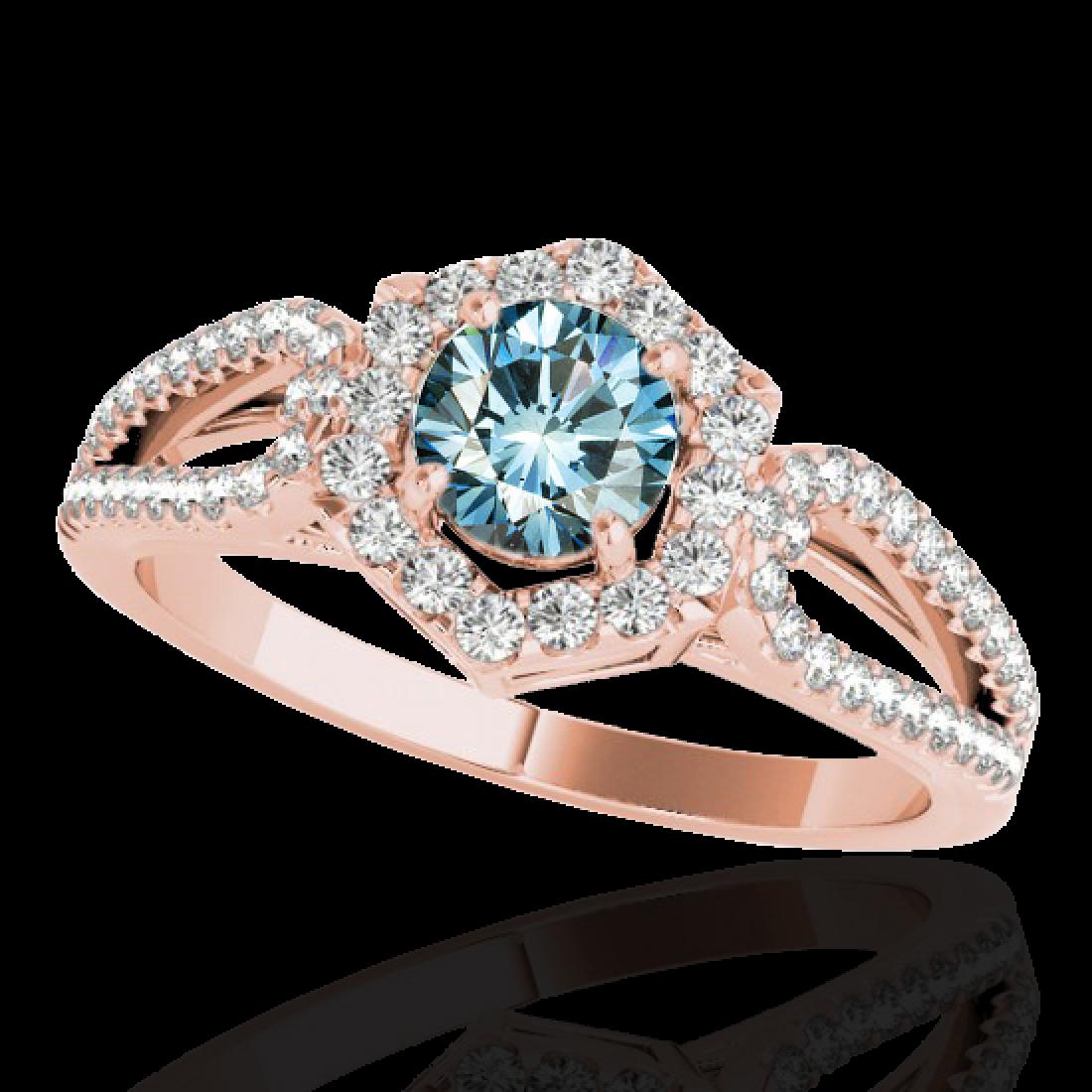 1.43 CTW Si Certified Fancy Blue Diamond Solitaire Halo: 34022-REF-176K4W ---- 1.43 CTW Si Certified Fancy Blue Diamond Solitaire Halo Ring Gold Manufacturer's Suggested Retail Price: $8750.00 GEMMARI Designer Brand Luxury Jewelry, made in the USA GEMMARI R
