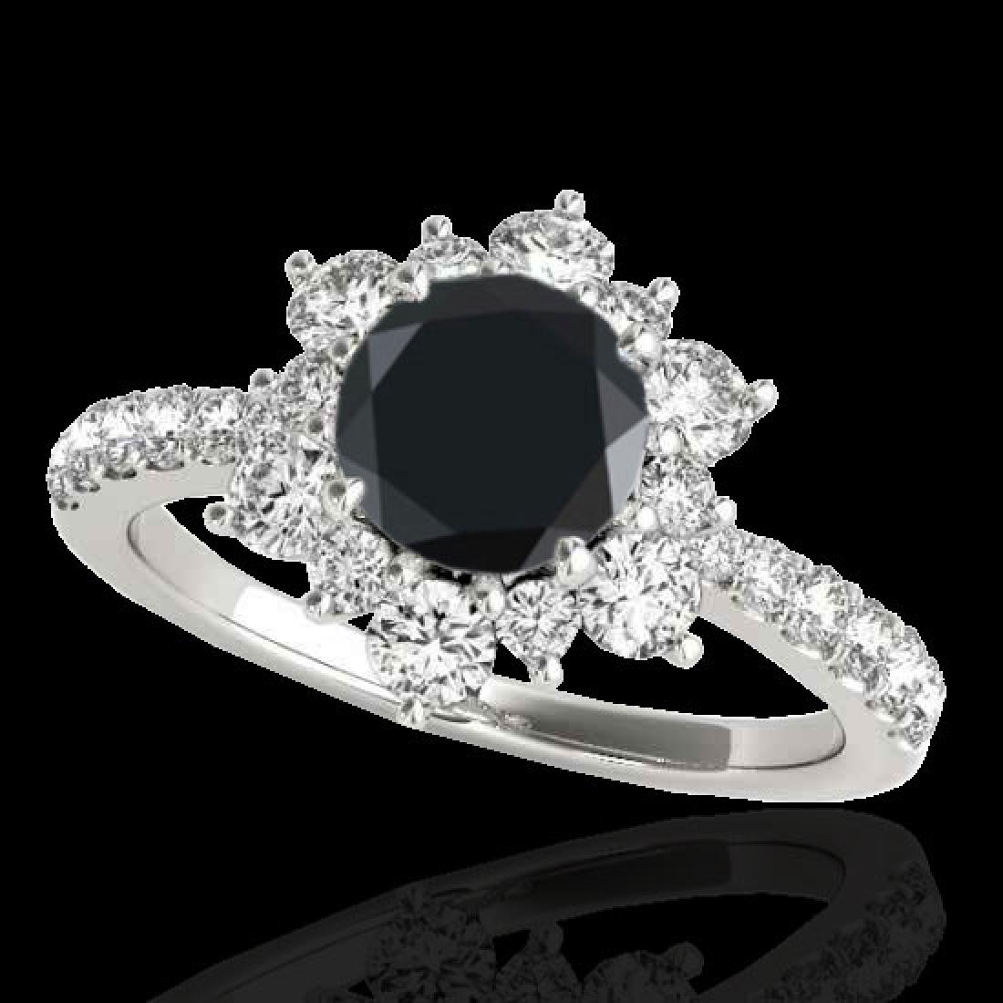 2.19 CTW Certified Vs Black Diamond Bridal Solitaire: 33718-REF-98H2Z ---- 2.19 CTW Certified Vs Black Diamond Bridal Solitaire Halo Ring Gold Manufacturer's Suggested Retail Price: $4850.00 GEMMARI Designer Brand Luxury Jewelry, made in the USA GEMMARI 