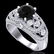 2 CTW Fancy Black Diamond Solitaire Engagment Art Deco
