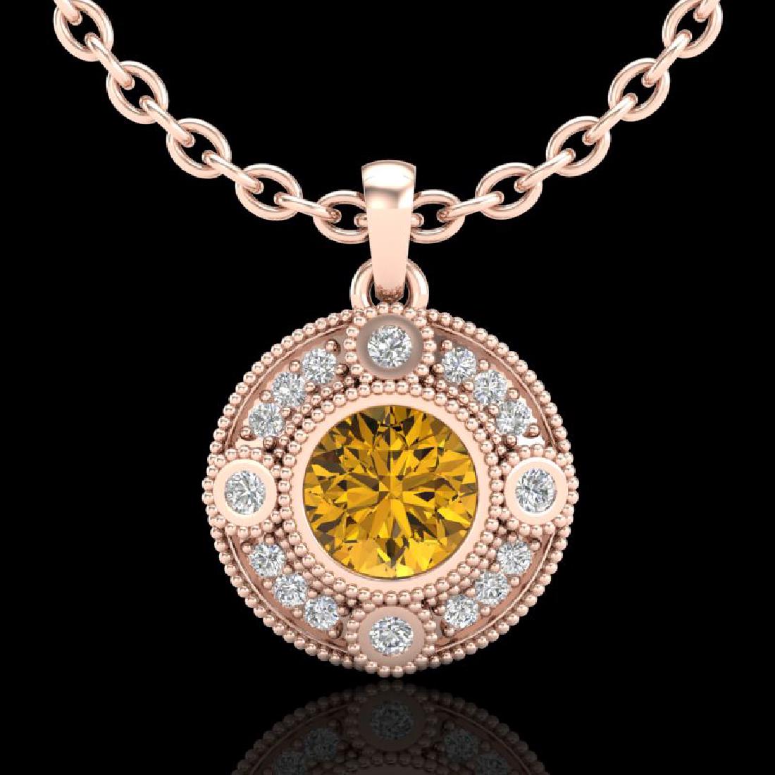 1.01 CTW Intense Fancy Yellow Diamond Art Deco Stud: 37708-REF-140Y2V ---- 1.01 CTW Intense Fancy Yellow Diamond Art Deco Stud Necklace 18K Gold Manufacturer's Suggested Retail Price: $6950.00 GEMMARI Designer Brand Luxury Jewelry, made in the USA GEMMA