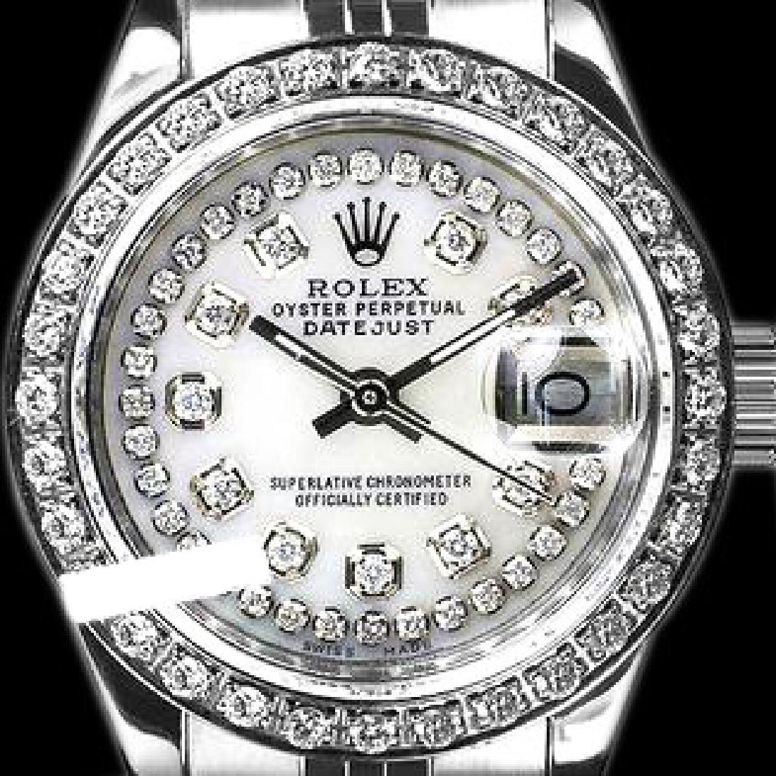 Rolex Men's Stainless Steel, QuickSet, Diamond Dial &: REF#458X2G ---- Rolex Men's Stainless Steel, QuickSet, Diamond Dial & Diamond BezelPre-owned Rolex Men's Stainless Steel, QuickSet, Diamond Dial & Diamond BezelThis watch is in Excellent Condition.New