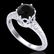 1 CTW Fancy Black Diamond Solitaire Engagment Art Deco