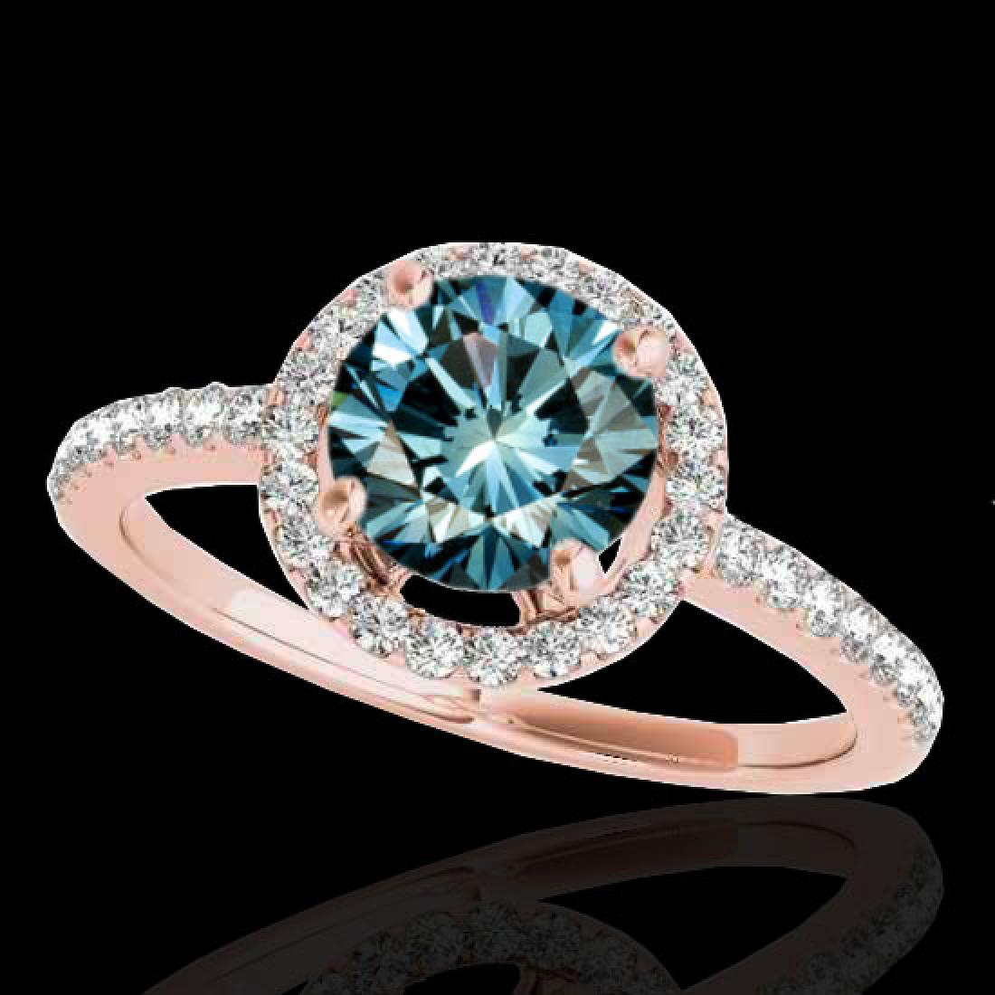 1.4 CTW Si Certified Fancy Blue Diamond Solitaire Halo: 34102-REF-172X7H ---- 1.4 CTW Si Certified Fancy Blue Diamond Solitaire Halo Ring Gold Manufacturer's Suggested Retail Price: $8550.00 GEMMARI Designer Brand Luxury Jewelry, made in the USA GEMMARI Re