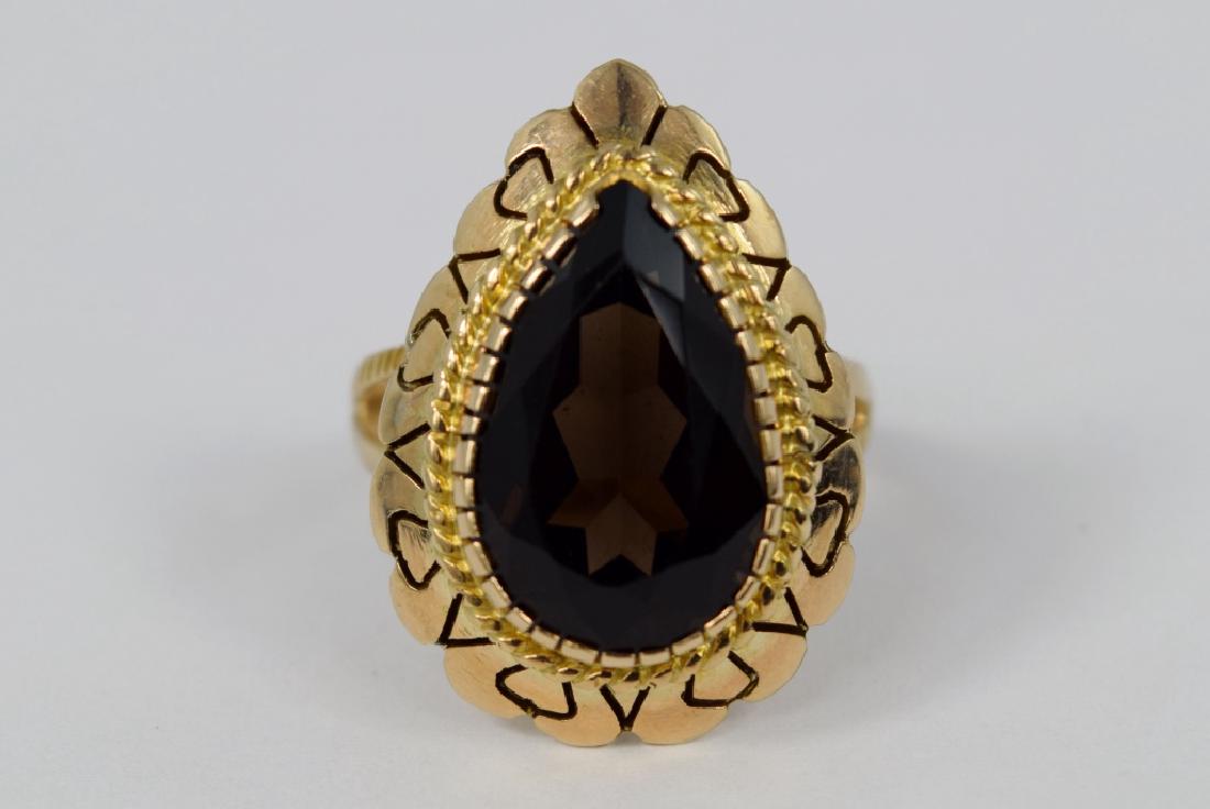 VINTAGE14K GOLD SMOKY TOPAZ RING (1 of 10)