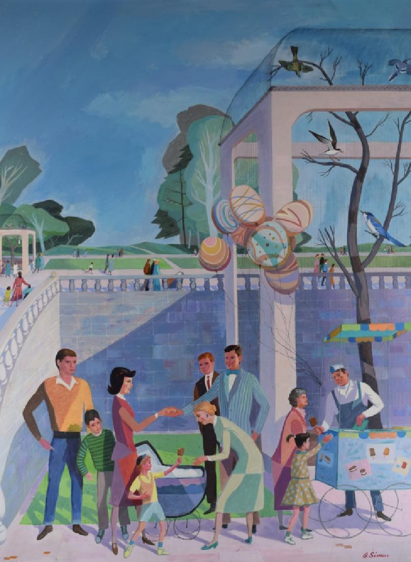 ALLEN SIMON OIL ON CANVAS PAINTING AVIARY BRONX ZOO (1 of 10)