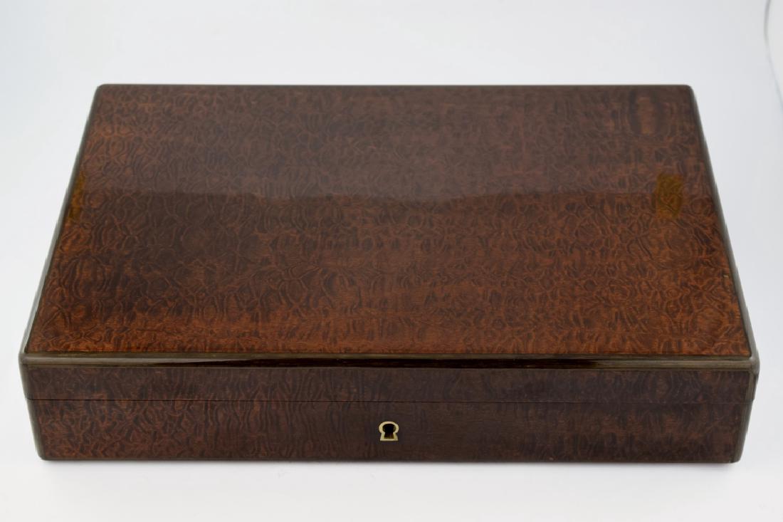 ELIE BLEU PARIS MAHOGANY BURL WOOD CIGAR HUMIDOR