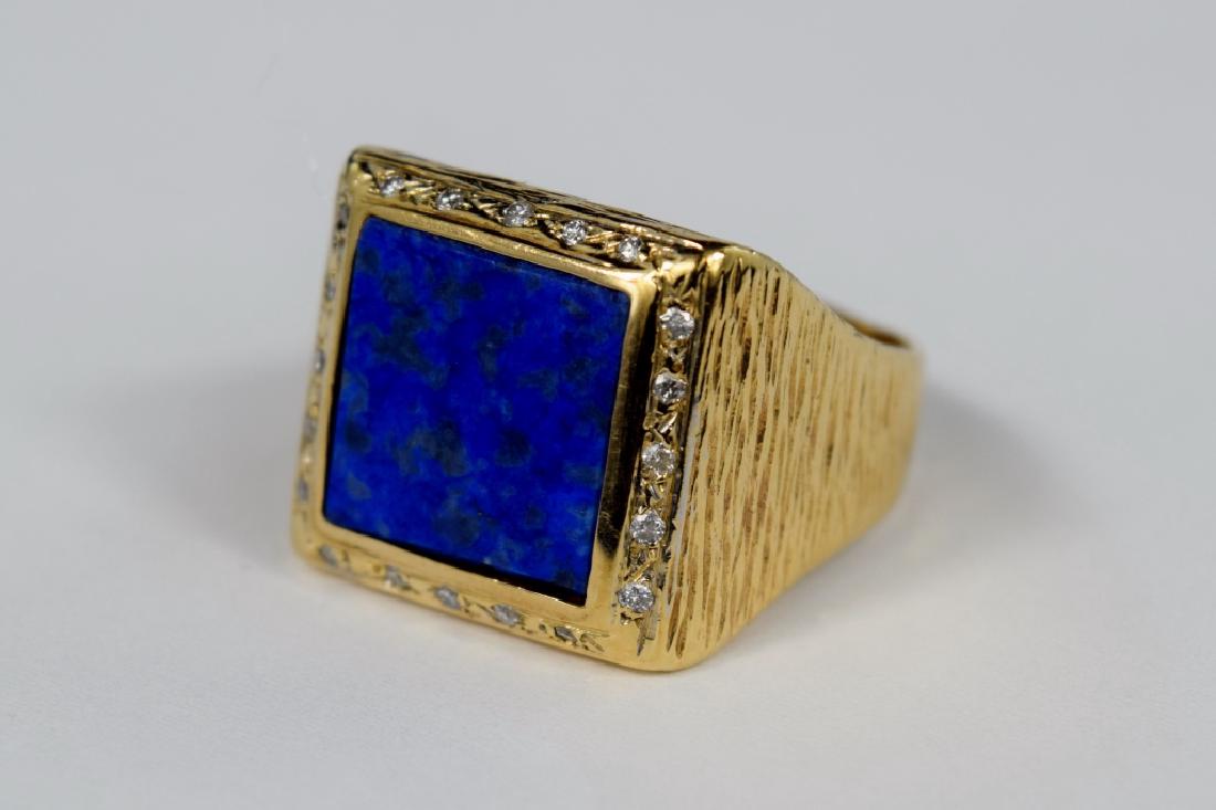 14K GOLD LAPIS LAZULI DIAMOND RING (1 of 10)