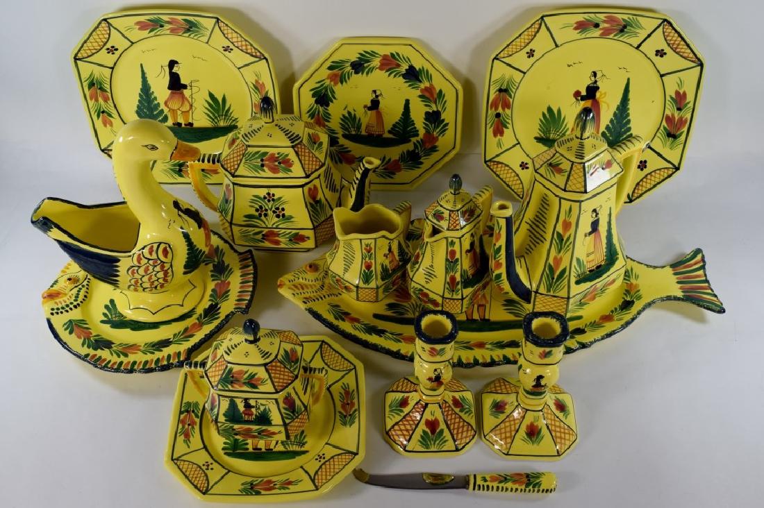 15pcs HB HENRIOT QUIMPER FRENCH POTTERY WARE SET (1 of 11)