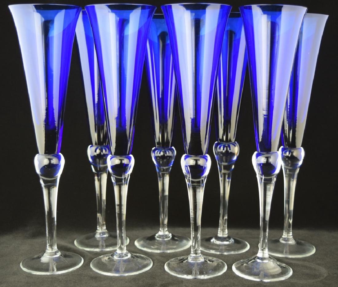 8 BLOCK STOCKHOLM? CRYSTAL CHAMPAGNE FLUTE LOT (1 of 8)