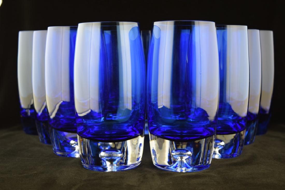13 BLOCK CRYSTAL STOCKHOLM PATTERN VASES LOT (1 of 10)