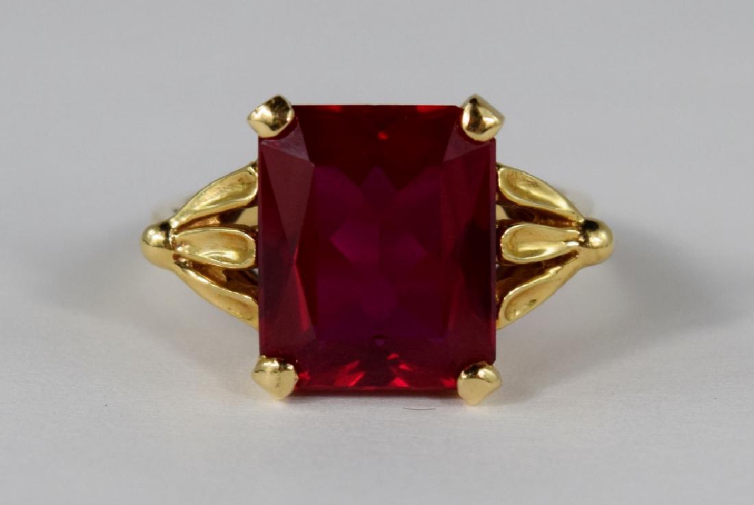 VINTAGE 14K GOLD EGYPTIAN SCISSOR CUT RUBY RING (1 of 10)