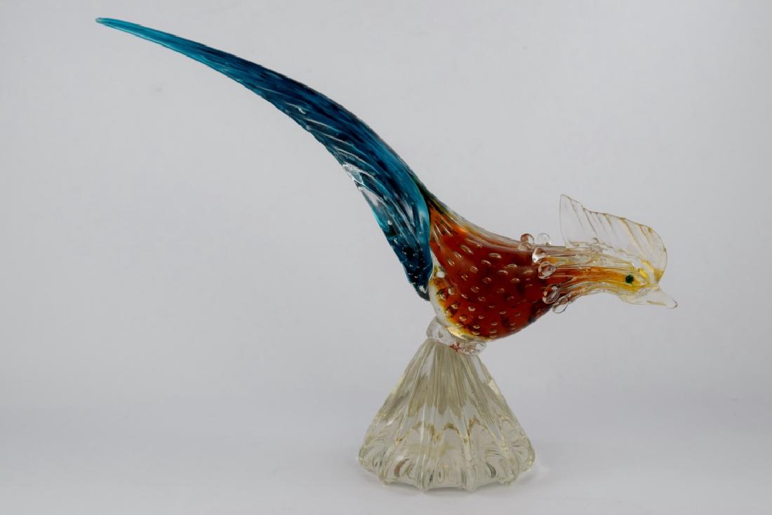 MURANO VENETIAN GLASS PHEASANT BIRD SCULPTURE (1 of 10)