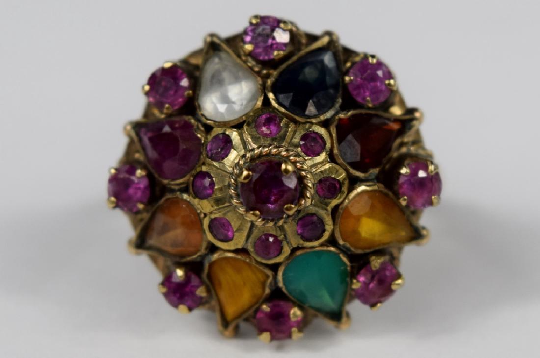10K GOLD VINTAGE MULTI STONE DOME COCKTAIL RING (1 of 10)