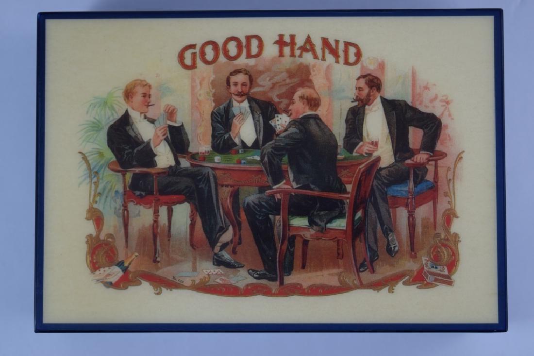 GOOD HAND c.1900 CIGAR LABEL WOODEN JEWELRY BOX (1 of 11)