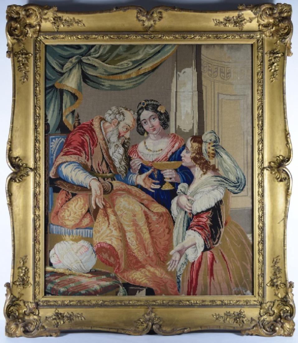 ANTIQUE CONTINENTAL FRAMED NEEDLEPOINT TAPESTRY (1 of 13)