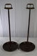 PAIR JAPANESE TALL COPPER SHOKUDAI CANDLE STANDS - 2