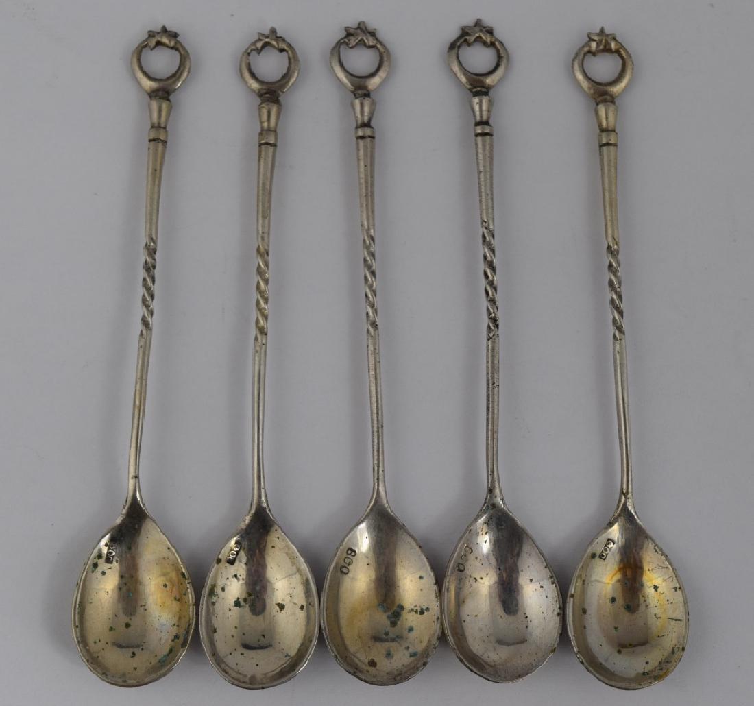 800 SILVER MOON & STAR OTTOMAN TURKISH SPOONS (1 of 9)