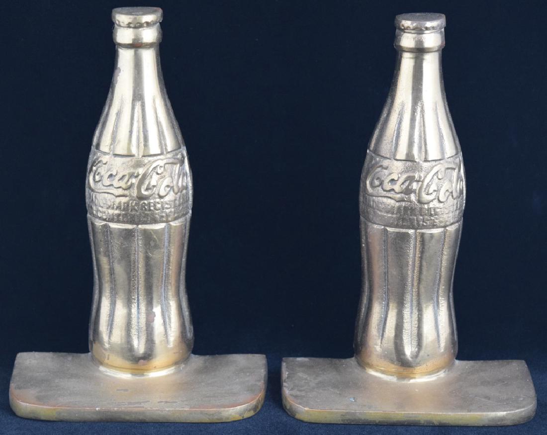 PAIR 1950 ORIGINAL BRASS COCA COLA BOOK ENDS (1 of 10)