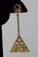 14K GOLD BLUE TOPAZ TRIANGLE DANGLE EARRINGS - 5