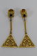 14K GOLD BLUE TOPAZ TRIANGLE DANGLE EARRINGS - 6
