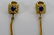 14K GOLD BLUE TOPAZ TRIANGLE DANGLE EARRINGS - 7
