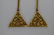 14K GOLD BLUE TOPAZ TRIANGLE DANGLE EARRINGS - 9