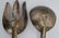 RARE MEXICO STERLING SILVER & WOOD SALAD SERVERS - 4
