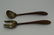 RARE MEXICO STERLING SILVER & WOOD SALAD SERVERS - 7