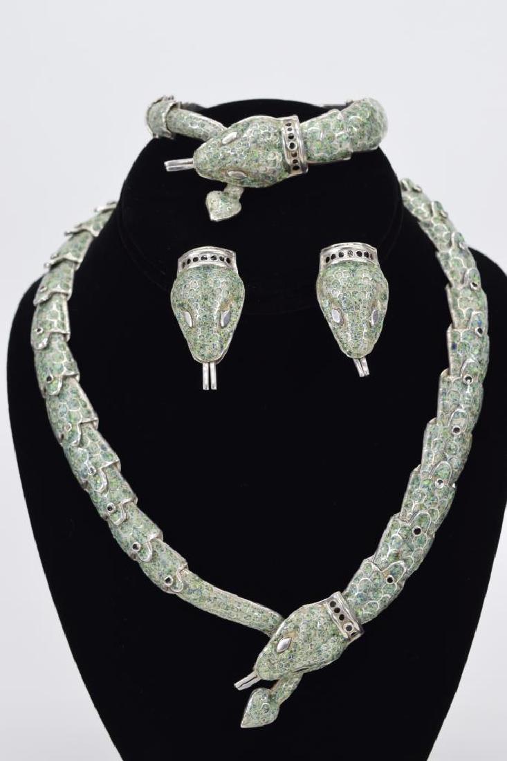 STERLING SILVER SNAKE NECKLACE BRACELET EARRINGS (1 of 20)