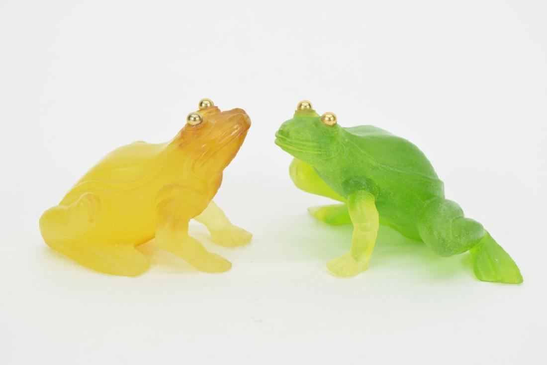 2 DAUM FRANCE PATE DE VERRE ART GLASS FROG SCULPTURES (1 of 20)
