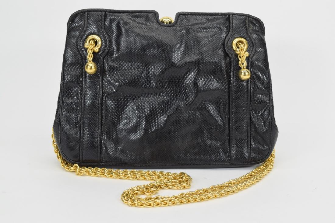 JUDITH LEIBER LARGE BLACK KARUNG HANDBAG (1 of 20)