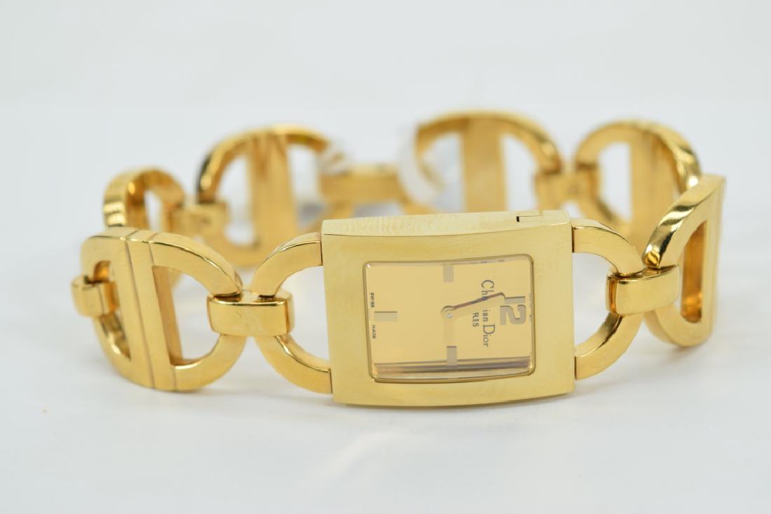 CHRISTIAN DIOR CD LINK GOLD RECTANGLE WATCH 2 (1 of 18)