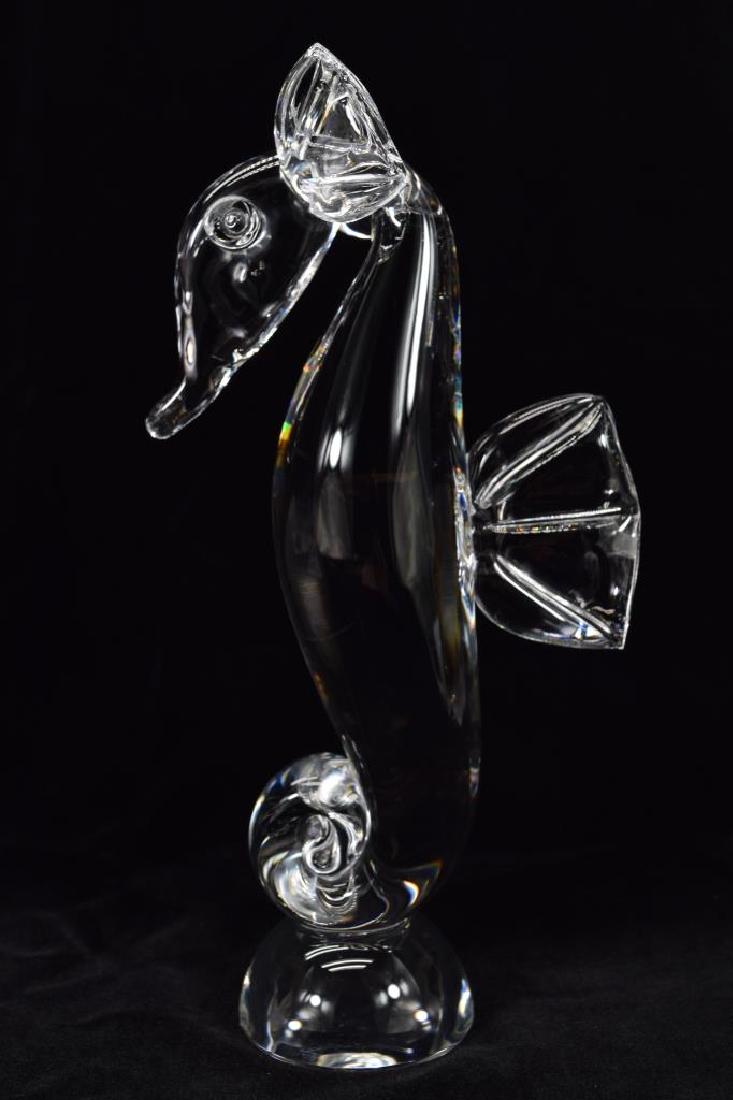 STEUBEN ART GLASS SEAHORSE FIGURE SCULPTURE (1 of 20)