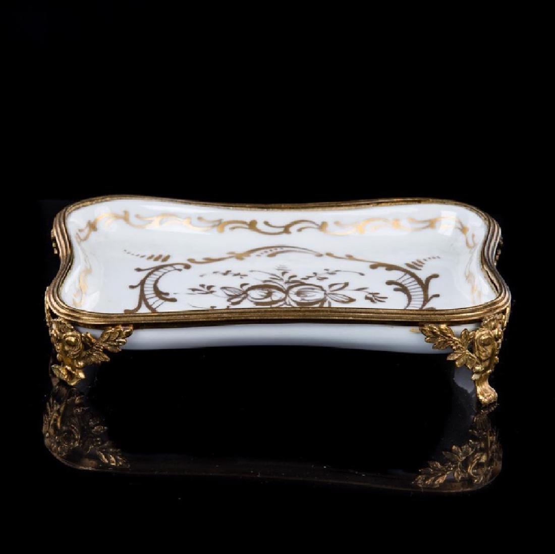 FRENCH LIMOGES PORCELAIN AND GILT METAL TRAY (1 of 4)