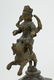 18TH C. BRONZE KRISHNA RIDING ON LION W/ SWORD - 7
