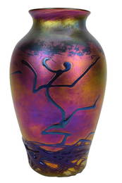 ZELLIQUE STUDIO ART GLASS VASE BY JOSEPH MOREL