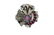 14K WHITE GOLD RUBY DIAMOND & STAR SAPPHIRE RING