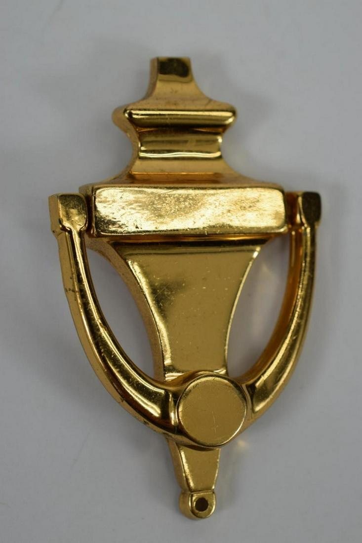 VINTAGE CORO GOLD TONE DOOR KNOCKER PIN: Vintage signed "Coro" gold tone door knocker pin. Measures 2-1/2" L x 1-1/2" W. U.S. SHIPPING $15 + INSURANCE.