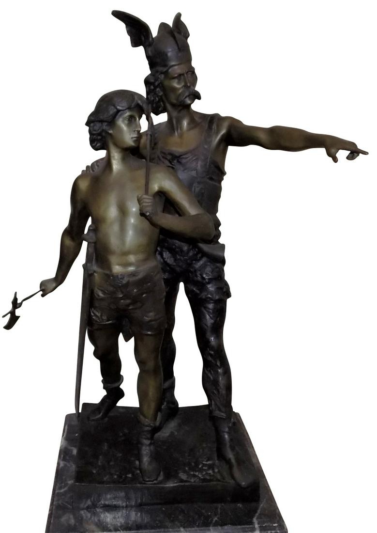 ANTIQUE BRONZE VIKING SCULPTURE (1 of 6)