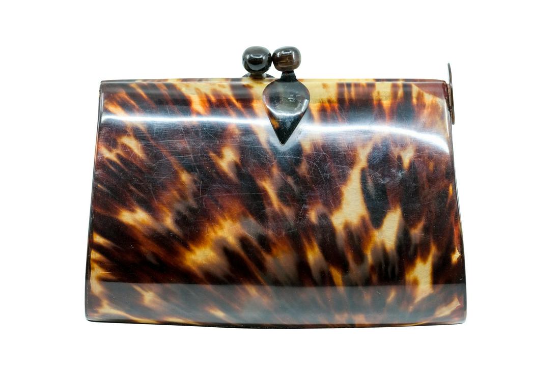 VICTORIAN TORTOISE SHELL PURSE WITH SILK LINING (1 of 13)